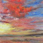 CLOUD, CLOUDS AT SUNSET, LINDA WOOLVEN, OIL PAINTING, RED CLOUD