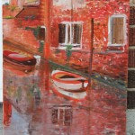 LINDA WOOLVEN, OIL PAINTING, VENICE, VENICE REFLECTIONS