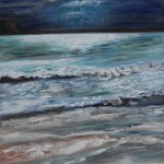 BLUE, LANDSCAPE, LINDA WOOLVEN, OIL PAINTING, WAVES, WAVES RUSHING IN