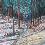 CANADIAN, LANDSCAPE, LINDA WOOLVEN, OIL PAINTING, ONTARIO, WINTER WOODS